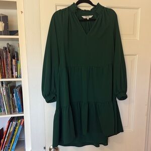 CROSBY by Mollie Burch Deep Green Long Sleeve Dress